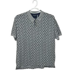 Regatta gray blue boats print short sleeves polo shirt size Large